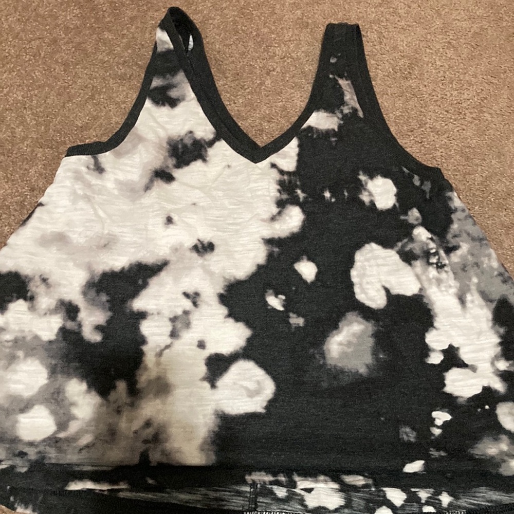Black and White Tie-Dye Women's Top